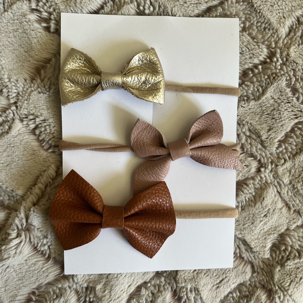 Genuine Leather headband Bows